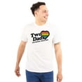 thumbnail image 1 of Two Dads Better Than One Gay Pride Men's Big & Tall Crewneck Graphic Tee Brisco Brands 3X, 1 of 5