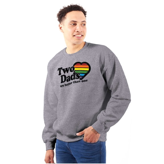 Two Dads Better Than One Gay Pride Men's Crewneck Sweatshirt Brisco Brands S