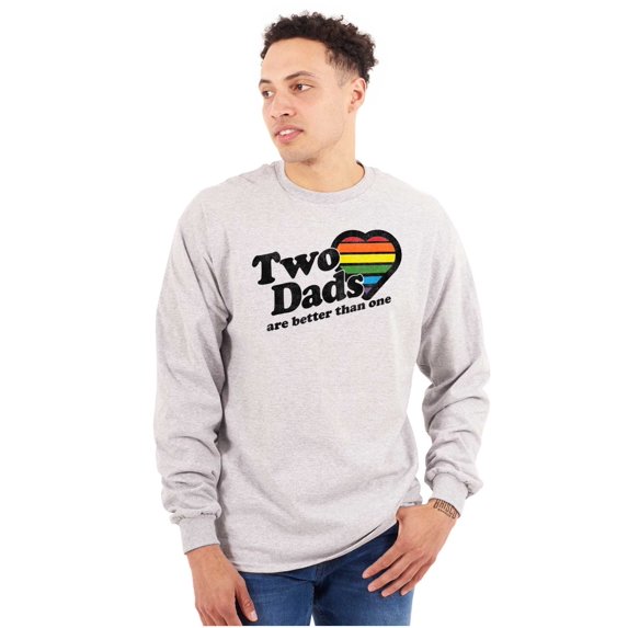 Two Dads Better Than One Gay Pride Men's Long Sleeve Tee T Shirt Brisco Brands X