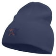 thumbnail image 1 of Two Dancers Icon Embroidered 8 inch Acrylic Short beanie - Navy OSFM, 1 of 5