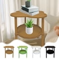 thumbnail image 1 of Two Different Tier End Table, Side Table with Storage Shelves, Small Sofa Side Table for Living Room, Wooden Side End Table with Double Round Legs, Slim Nightstand and Bedside Table, 1 of 6
