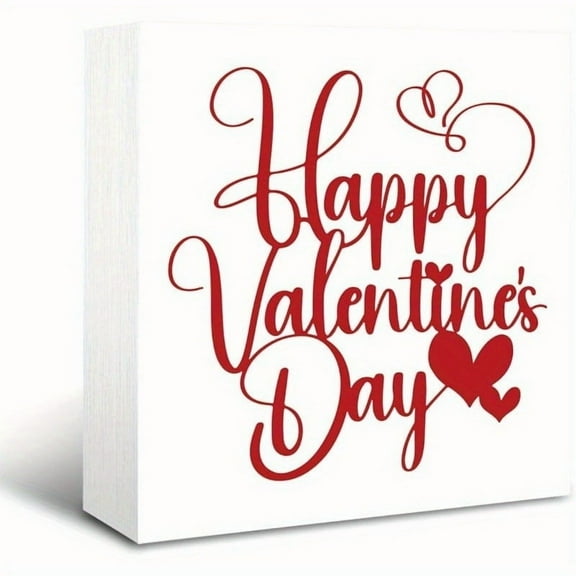 Two Dimensional Decorative Item Made From Acrylic With A Happy Valentine'S Day Message Perfect For Adding A Festive Touch To Your Home Or Office Decorations