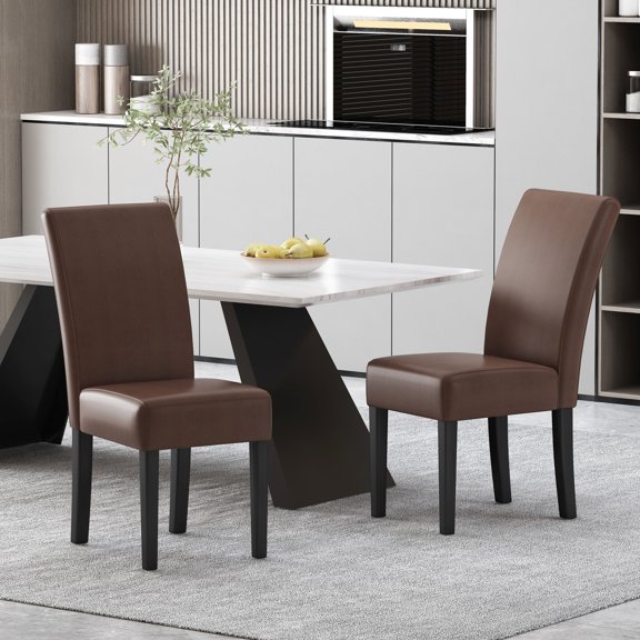 Two Dining Seating Units | Simple Design for Dining Areas | Upholstered in Smooth PU | Beautiful Rubberwood Legs
