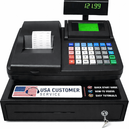 Electronic Cash Register, 6800 Lookup Capacity, 58 mm Thermal Printer, Dual Display