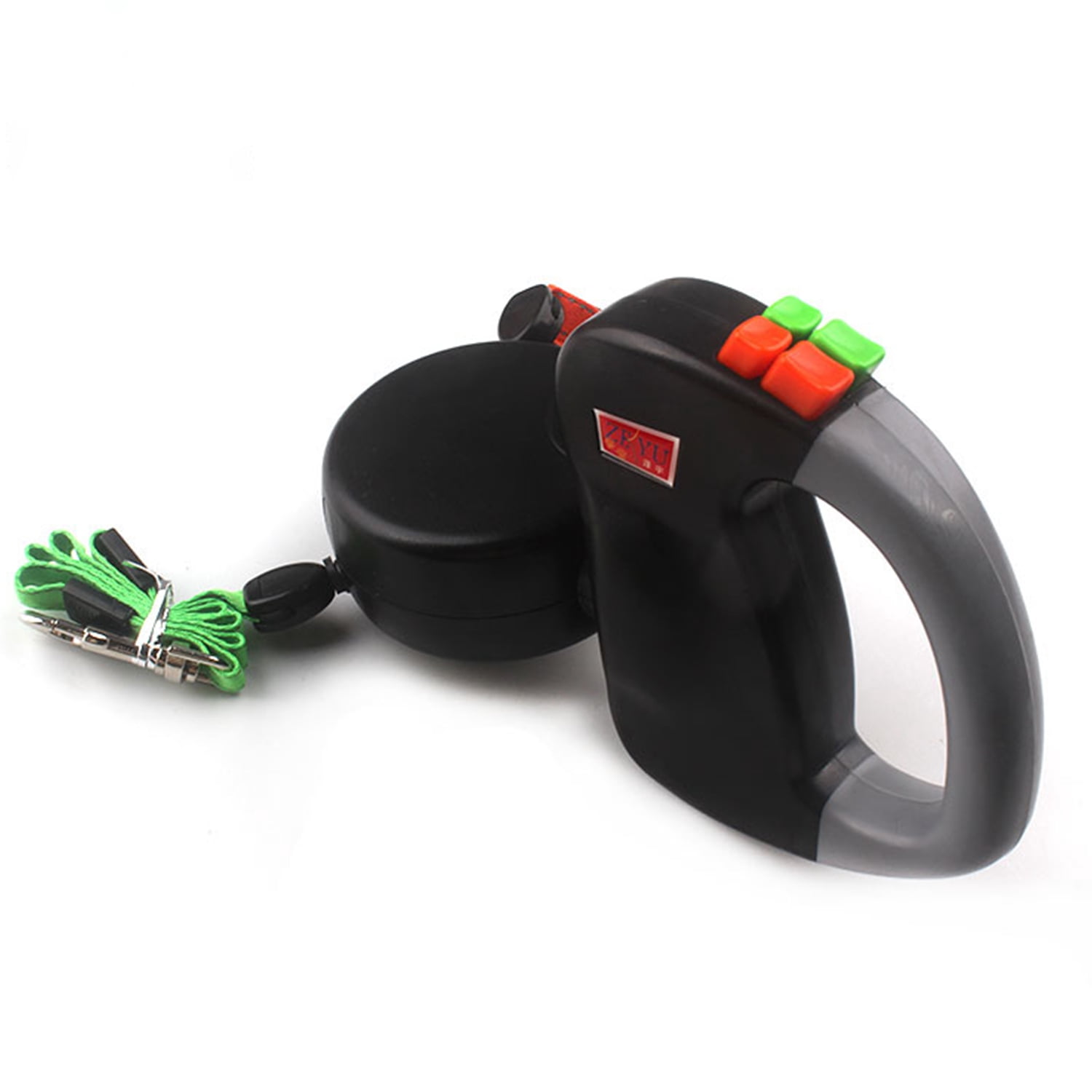 Two Dog Retractable Leash, 360° Rotate 10ft Multifunctional Dual Dog Leash, Separated Brake/Pause & Return Button, Strong Cord and Reflective Nylon Tape, 2 Dogs Up to 110 lbs Each, Black