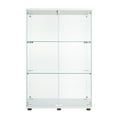 thumbnail image 1 of Two Door Glass Cabinet/Glass Display Cabinet with 3 Shelves (White), 1 of 9