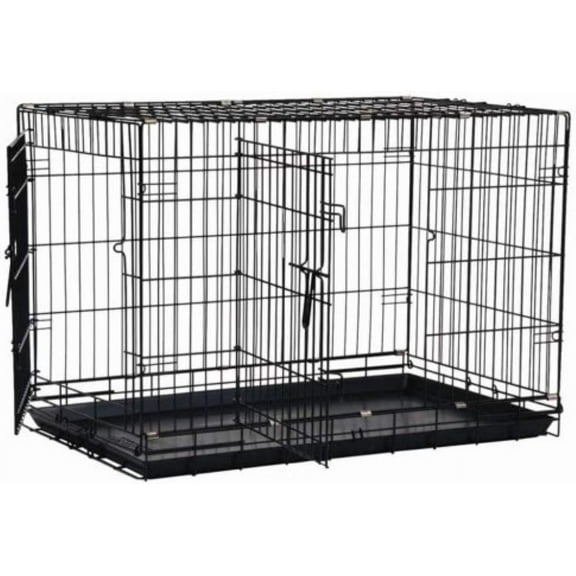 Two Door Great Crate Wire Dog Crate, 30 Inch, For Pets 30-50 Lbs, With 5-Point Locking System