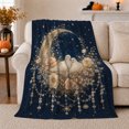 thumbnail image 1 of Two Doves Floral Nest Beneath Golden Moon Peaceful, Cozy Friendship Quote Scene, Warm Flannel Blanket for Living Room and Reading Nook, Art Lovers Friendship Gift, Artistic Home Decor, 1 of 7
