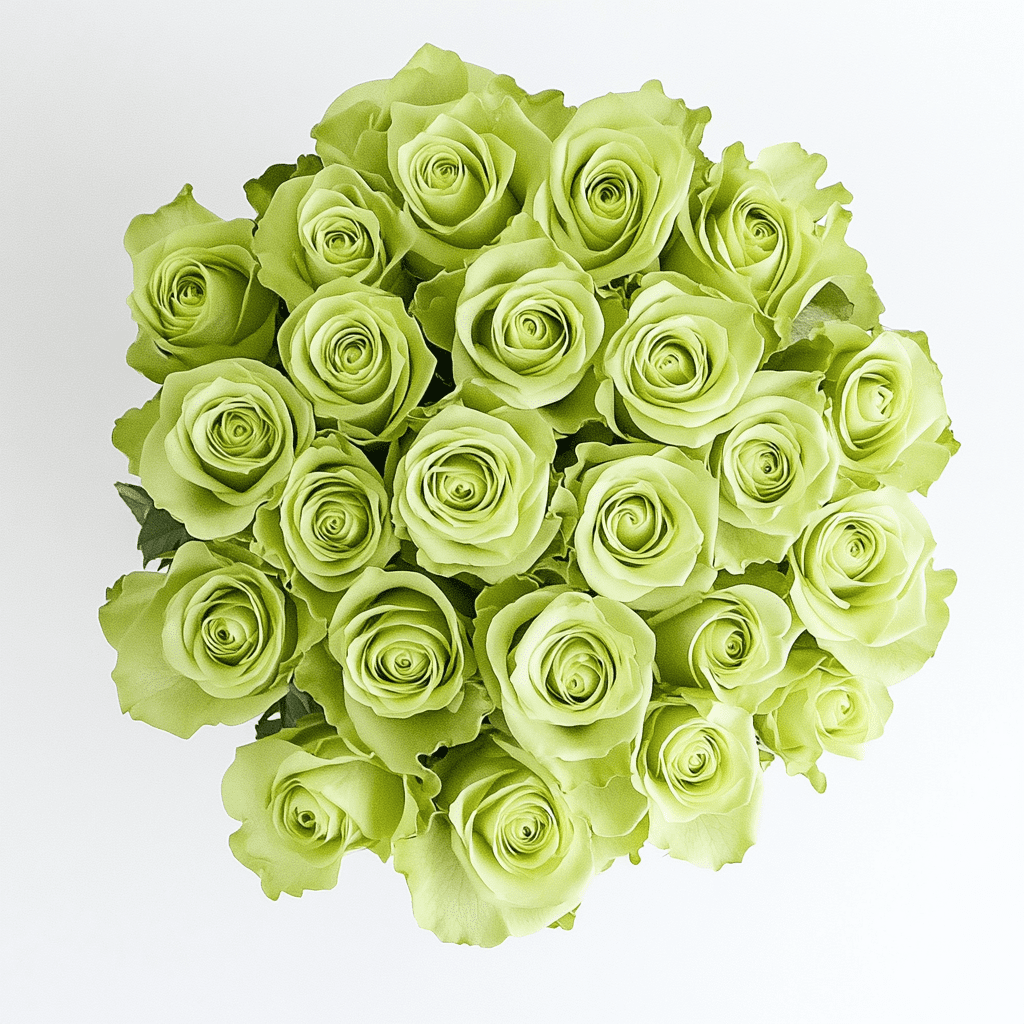 Two Green Roses Two Dozen Green Roses- Beautiful Fresh Cut Flowers- Express Delivery ...