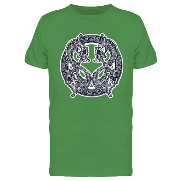 Two Dragons In Celtic Style Tee Men's - Men T-Shirt, 3XL