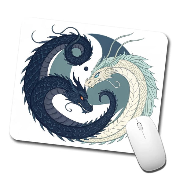 Two Dragons Yin Yang Mouse Pad Low Profile Gaming Mat
