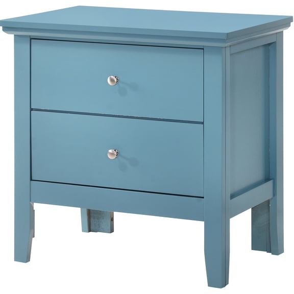 Two Drawer Teal Stand, No Assembly | Bedside Arrangement, Use Right Away & Organize