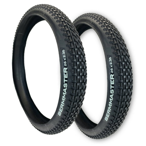 Two Duro 26x2.35 Bermmaster Race Ready BMX Dirt Track Bike Tires, Folding Beads