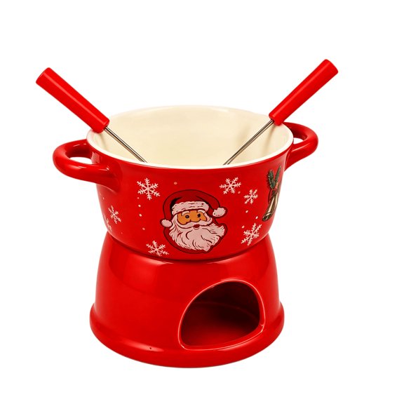Two-Ear Chocolate Cup with Christmas Theme for Hot Beverages, Tea, Dessert Sauce, and Seasonal Serving Presentation