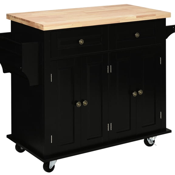 Two Easy-Glide Drawers / Organized Kitchenware Storage Cart