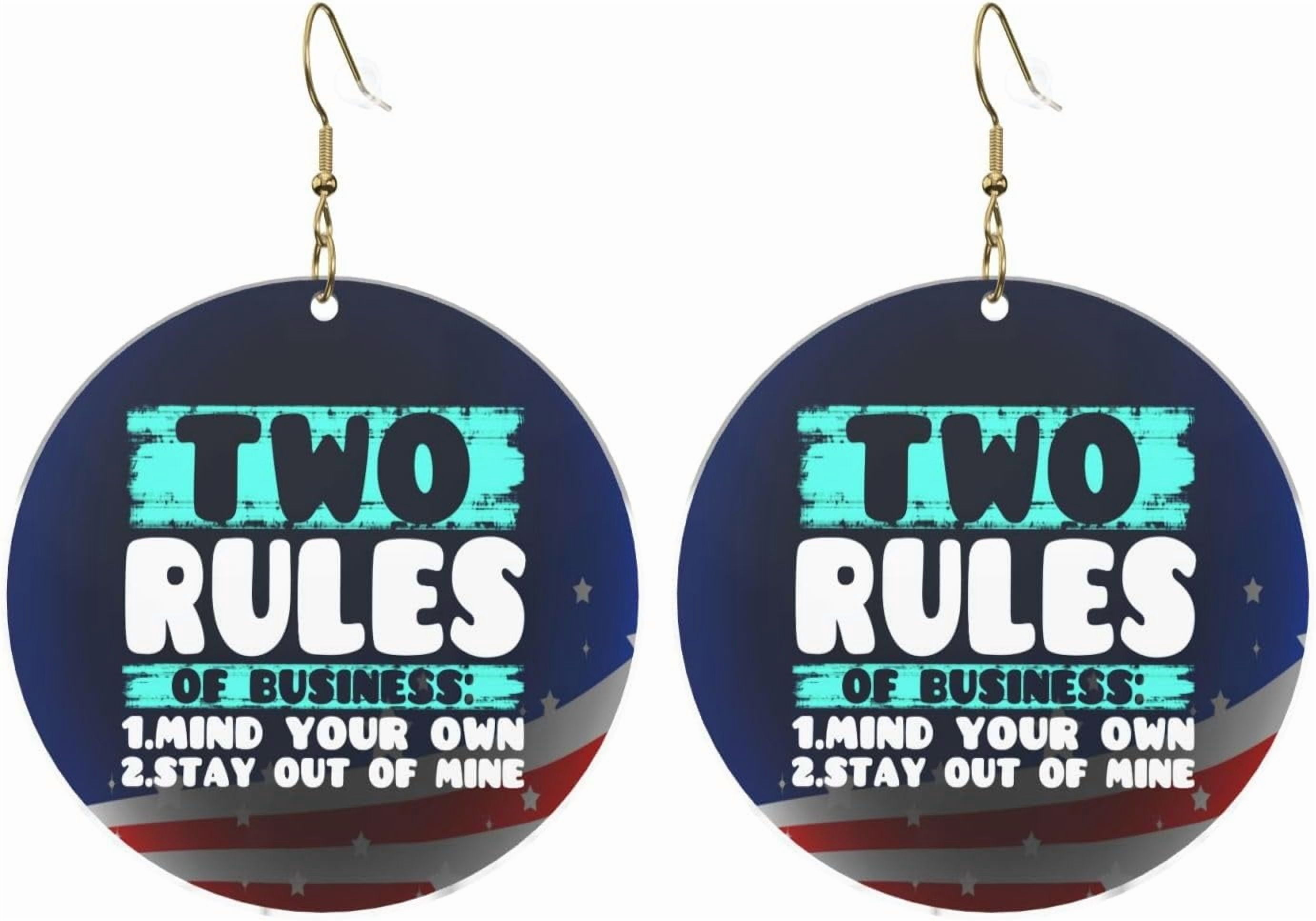 Two Elegant Rules Of Business, Mind Your Own Chic Round Acrylic Earrings lightweight comfortable Universal For All Occasions[u064]