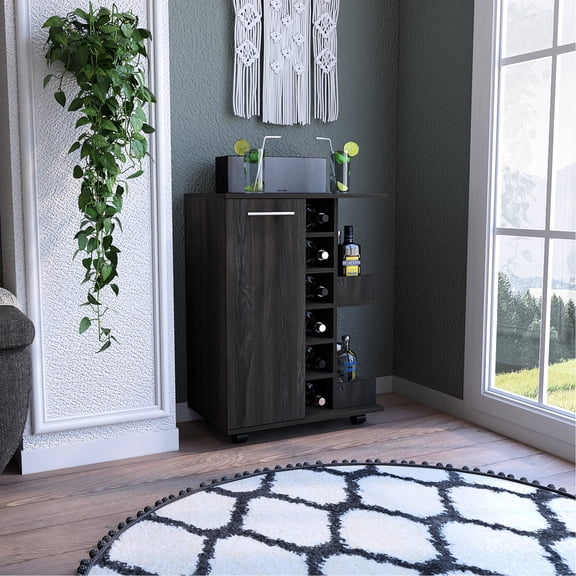 Two Enclosed Shelves & Rail Guards | Ideal for Organizing Drinks | Experience Smooth Movement