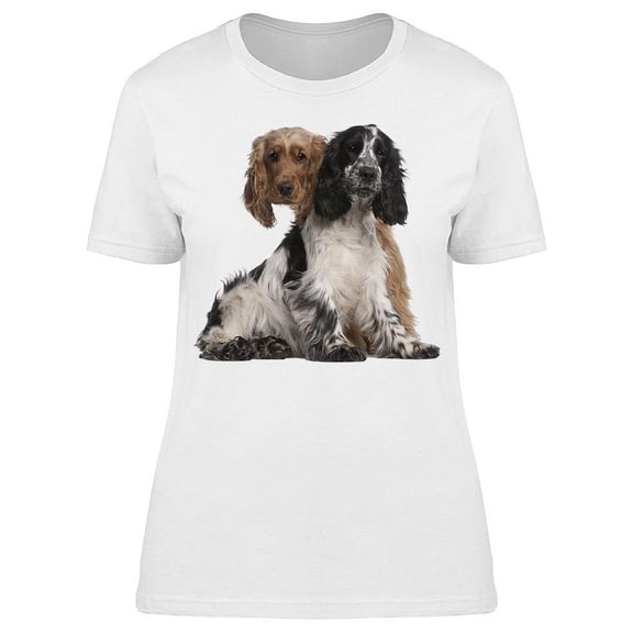 Two English Spaniels Sitting T-Shirt Women -Image by Shutterstock, Female Medium