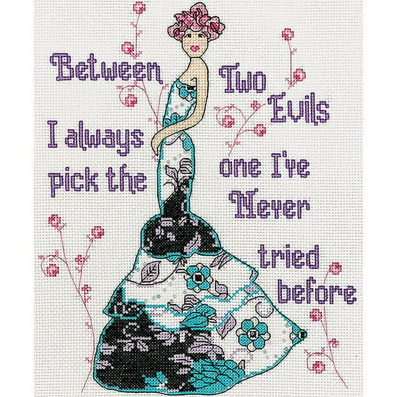 Two Evils Counted Cross Stitch Kit-8 Inch X 10 Inch 14 Count