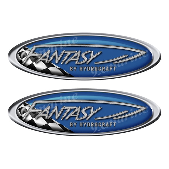 Two Fantasy Vinyl Racing Oval Stickers 10" long each