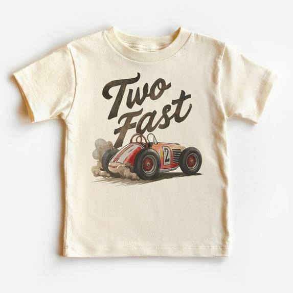 Two Fast Toddler Birthday Shirt Boys 2Nd Birthday Retro Race Car Themed Outfit Boho Kids & Youth Shirts TODDLER SHORT SLEEVE TEE BELLA CANVAS 3001T