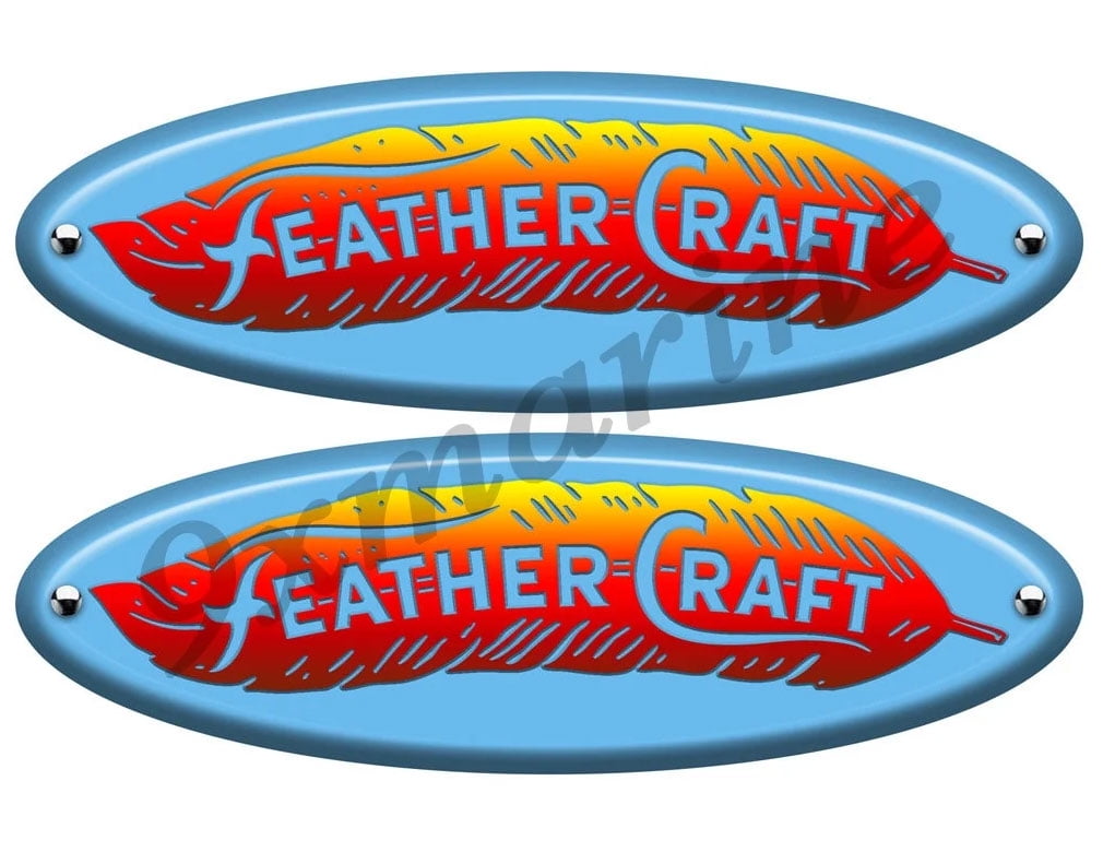 Two Feather Craft Retro Oval Vinyl Stickers