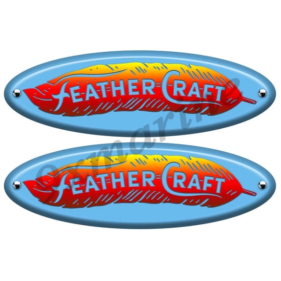 Two Feather Craft Retro Oval Vinyl Stickers