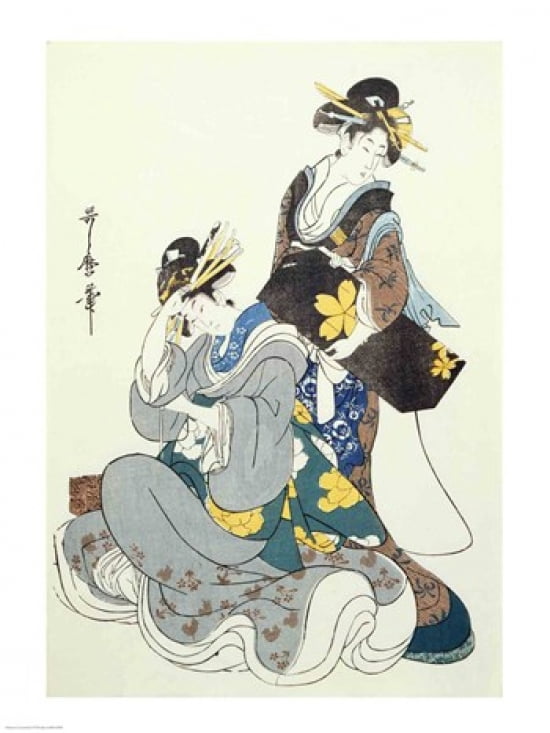 Two Female Figures Canvas Art - (18 x 24)