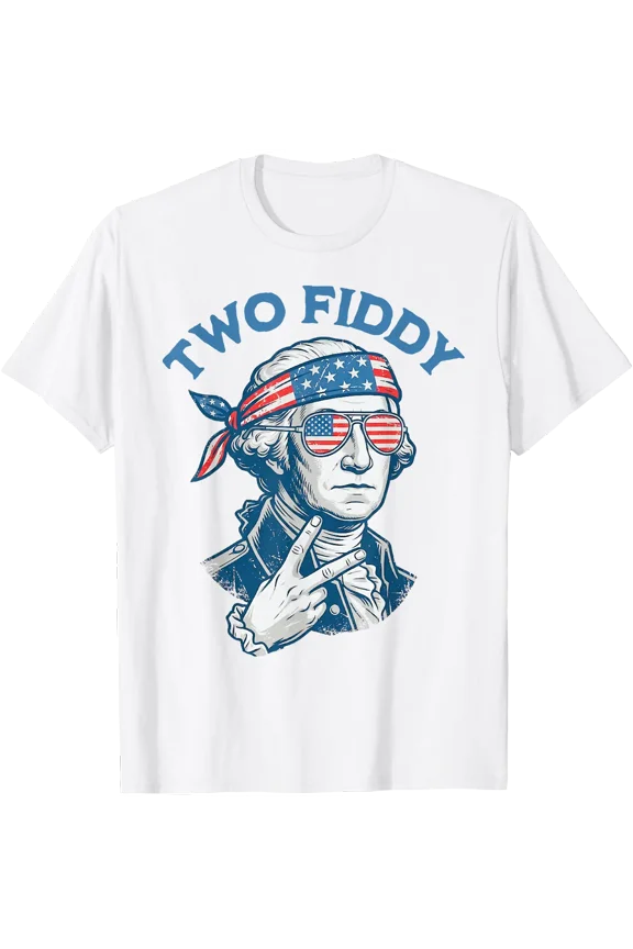 Two Fiddy 4th of July George Washington 250 Funny T-Shirt, Unisex T-Shirt