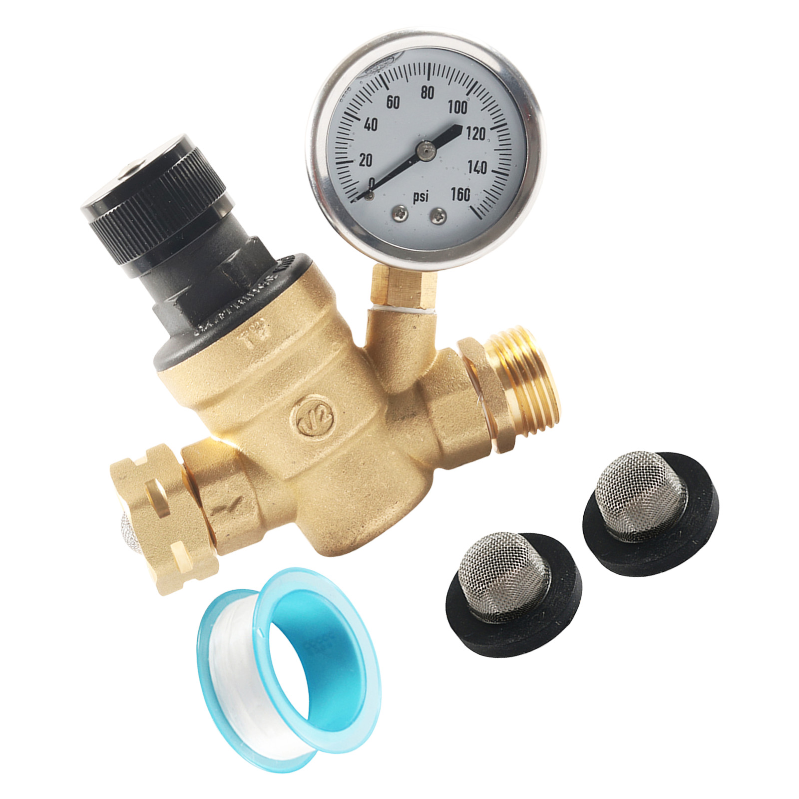 Two Filter Motorhome Water Pressure Control Valves Adjustable Handle ...