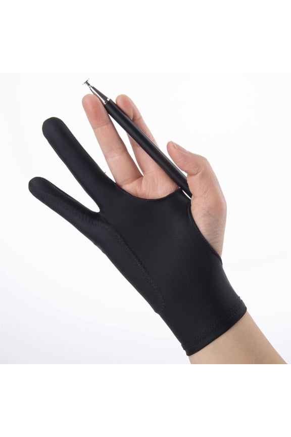 Two Finger Elastic Lycra Anti Smudge Drawing Glove For Digital Tablet iPad Creation Assorted Solid Colors 1 Pack Left Right Hand Reduce Friction Sketch Accessory