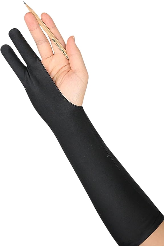 Two-Finger Extended Drawing Glove, Anti-Smudge Artist Mitten for Digital Drawing Tablet, Sketching & Watercolor Painting, Universal for Left & Right Hand