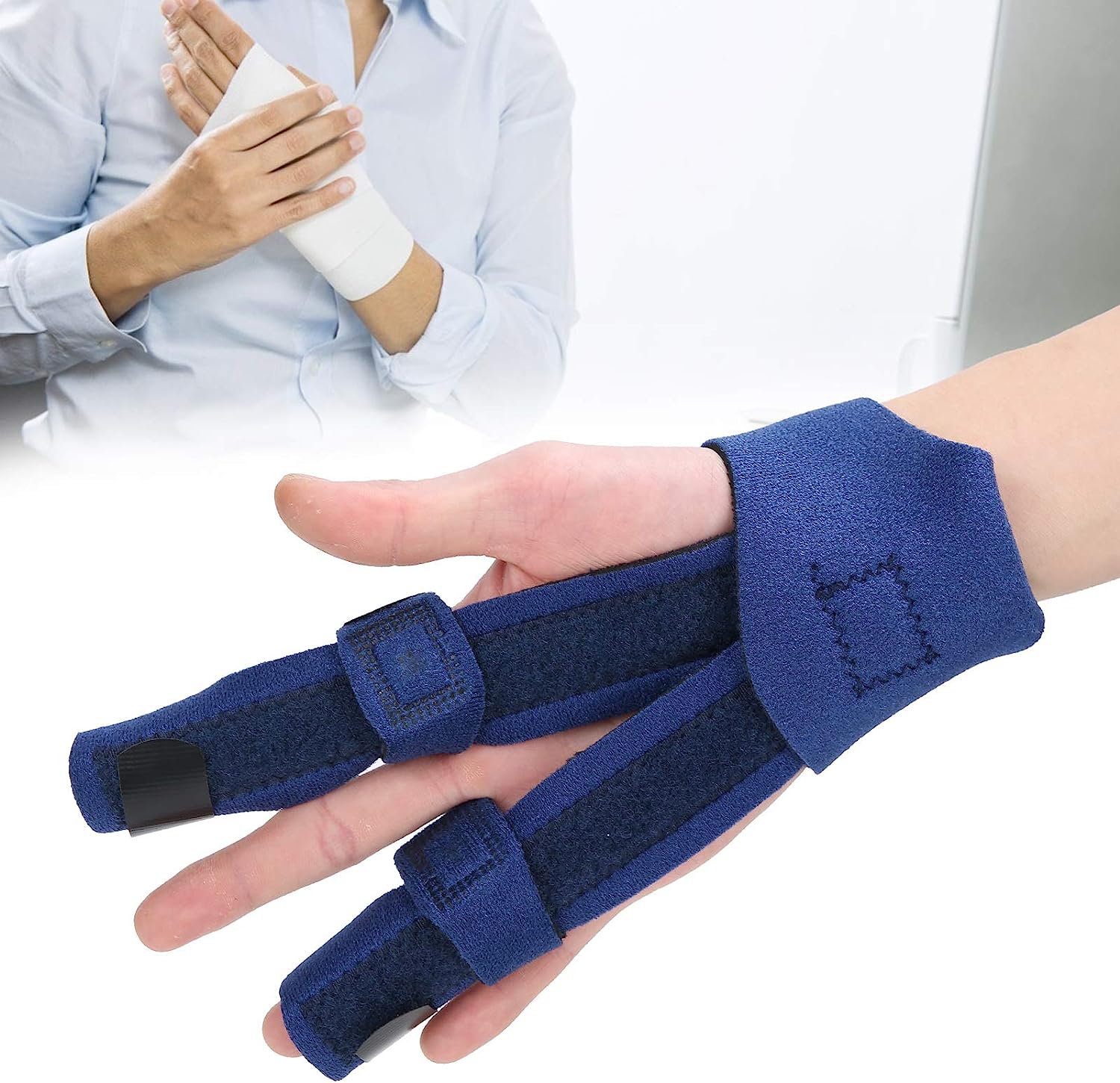 Two Fingers Splint, Adjustable Support Protective Correction Brace for
