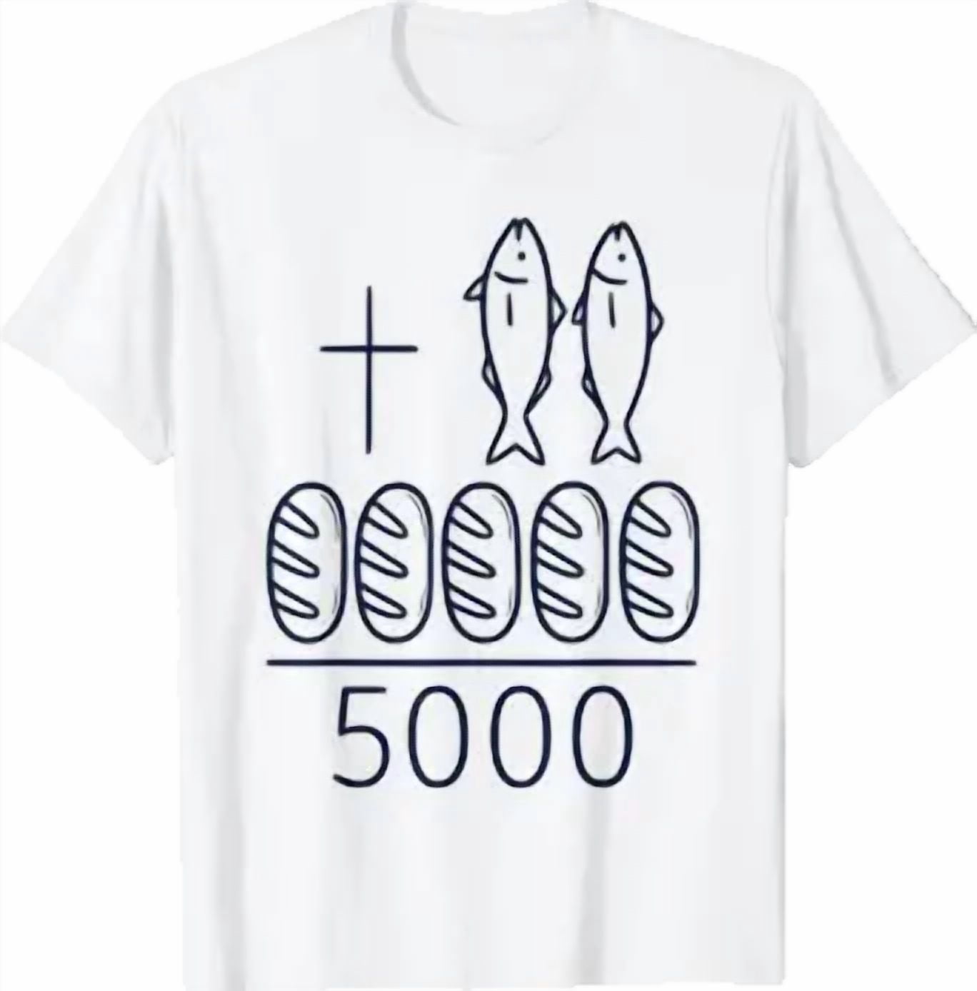 Two Fish Five Breads Jesus Miracle T-Shirt - Walmart.com