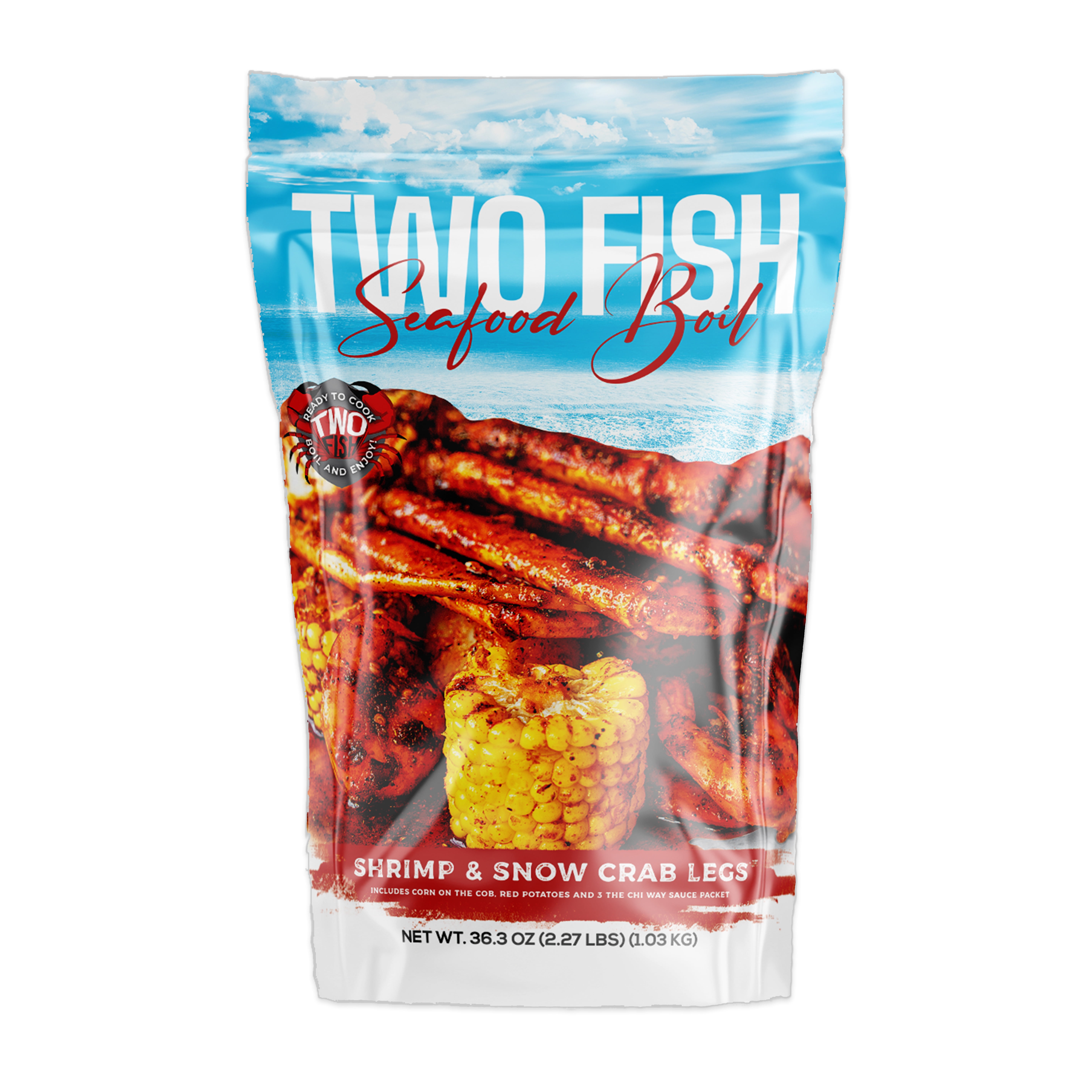 Two Fish Seafood Boil, Crab and Shrimp, Frozen, 2.33 lb