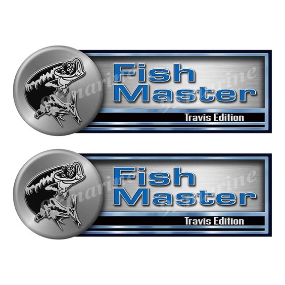 Two Fishmaster Stickers - 10"x3.5" each