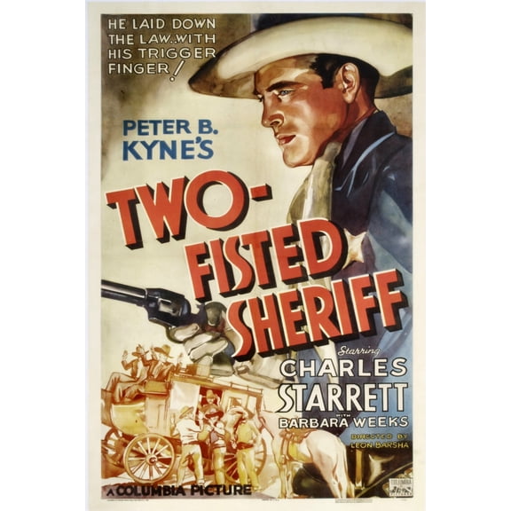 Two-Fisted Sheriff Charles Starrett 1937 Movie Poster Masterprint (11 x 17)