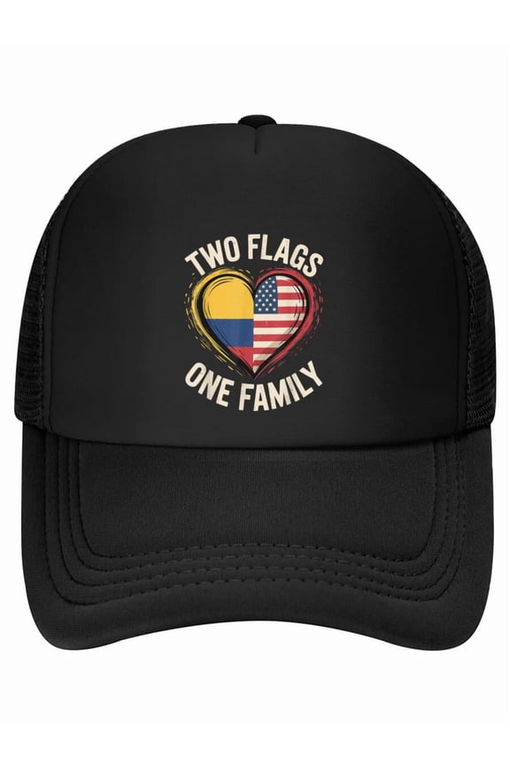 Two Flags One Family American Colombian USA Colombia America Baseball Cap