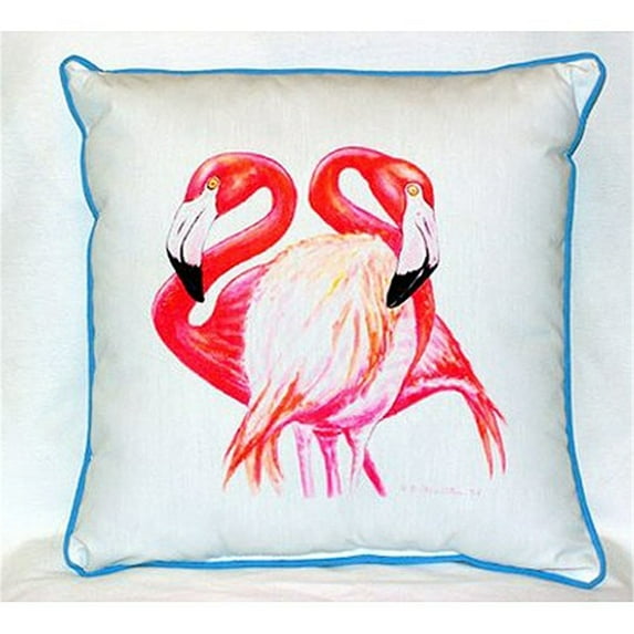 Two Flamingos Small Indoor/Outdoor Pillow 12x12