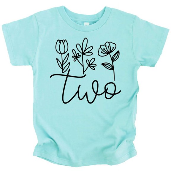 Two Floral 2nd Birthday Shirt for Toddler Girls Second Birthday Outfit Chill Shirt 3T