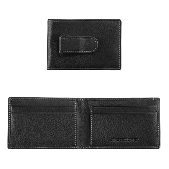 Two Fold Money Clip Wallet - Black