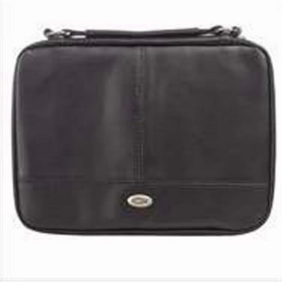 Two Fold Organizer Bible Cover - Black Luxleather, Small Thinline
