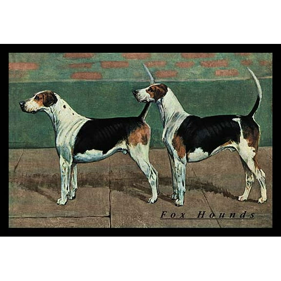 Two Fox Hounds Fine art canvas print (20" x 30")