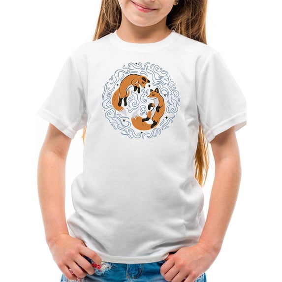 Two Foxes In Dreamy Mist T-Shirt Juniors -Image by Shutterstock, x-Large