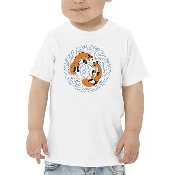 Two Foxes In Dreamy Mist T-Shirt Toddler -Image by Shutterstock, 2 Toddler