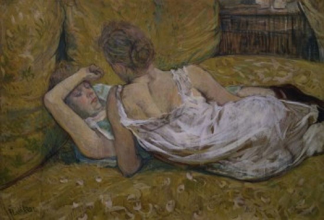 Two Friends Henri de Toulouse-Lautrec (1864-1901French) Private Collection Zurich Canvas Art - Henri de Toulouse-Lautrec (24 x 36)