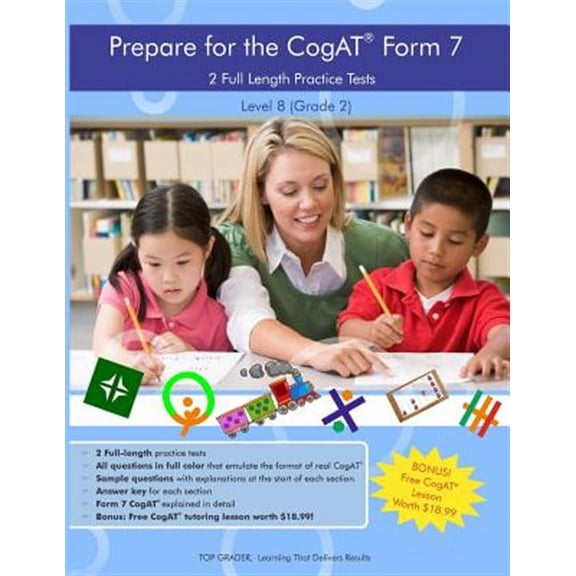 Practice Tests for the Cogat Form 7: Two Full Length Practice Tests for the CoGAT Form 7: For Level 8 (Grade 2) (Paperback)