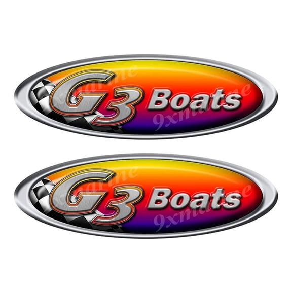 Two G3 Boat Racing Oval Stickers