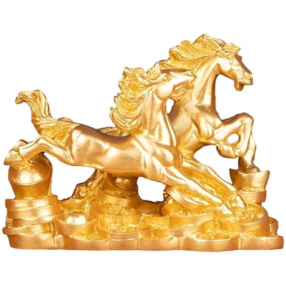 Two Galloping Running Horses Pair Figurines for Positive Energy Vibrations Sculpture Ornament Home Decors