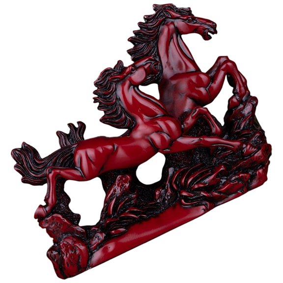 Two Galloping Running Horses Pair Figurines for Positive Energy Vibrations Sculpture Ornament Home Decors